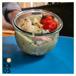 Risotto aux crevettes & loup de mer